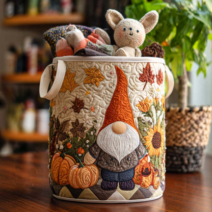 Gnome Leaf Parade Quilted Laundry Basket NCU0NNT1375