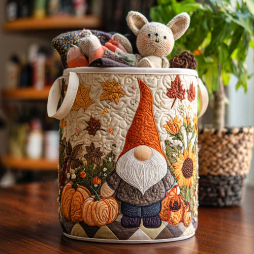 Gnome Leaf Parade Quilted Laundry Basket NCU0NNT1375