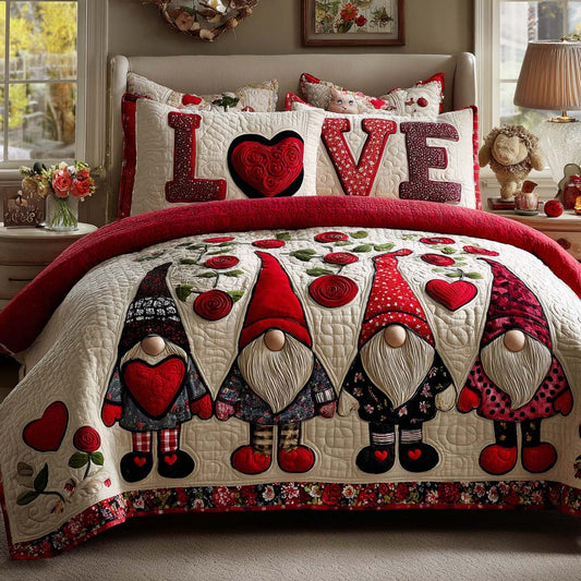 Gnome Love Tales 3-Piece Quilted Bedding Set NCU0NNT2688