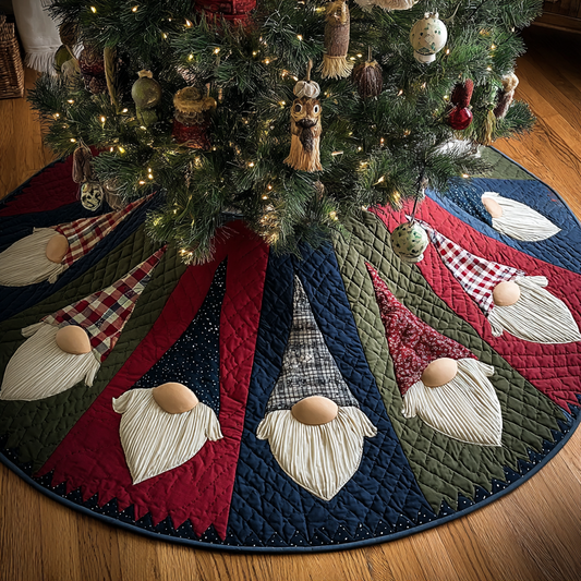 Gnome Magic Christmas Quilted Tree Skirt NCU0DDK1433