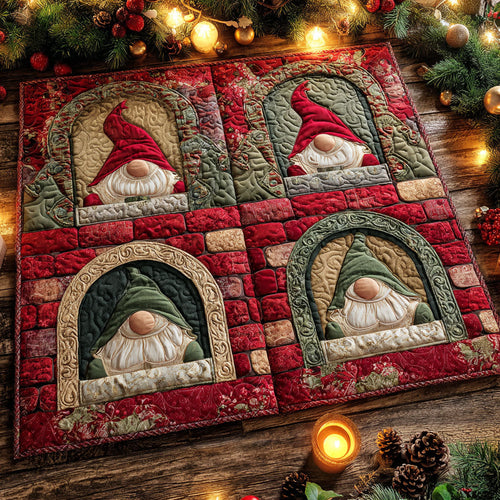 Gnome Quartet Quilted Table Topper NCU0NTV575