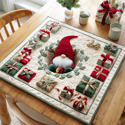 Gnome Surprise Quilted Table Topper NCU0NTD497