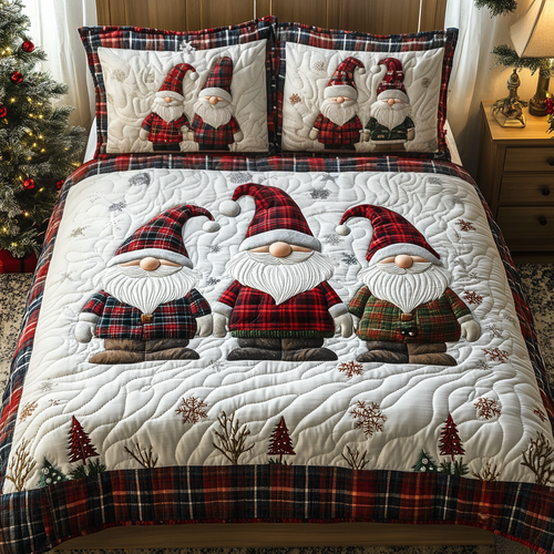Gnome Sweet Gnome Quilted Bedding Set NCU0DV1777
