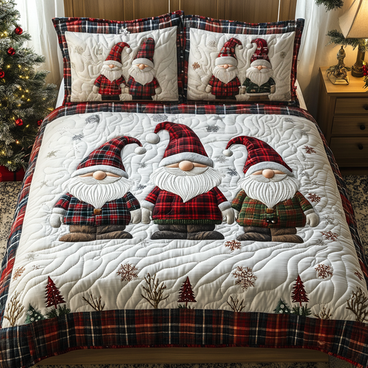 Gnome Sweet Gnome Quilted Bedding Set NCU0DV1777