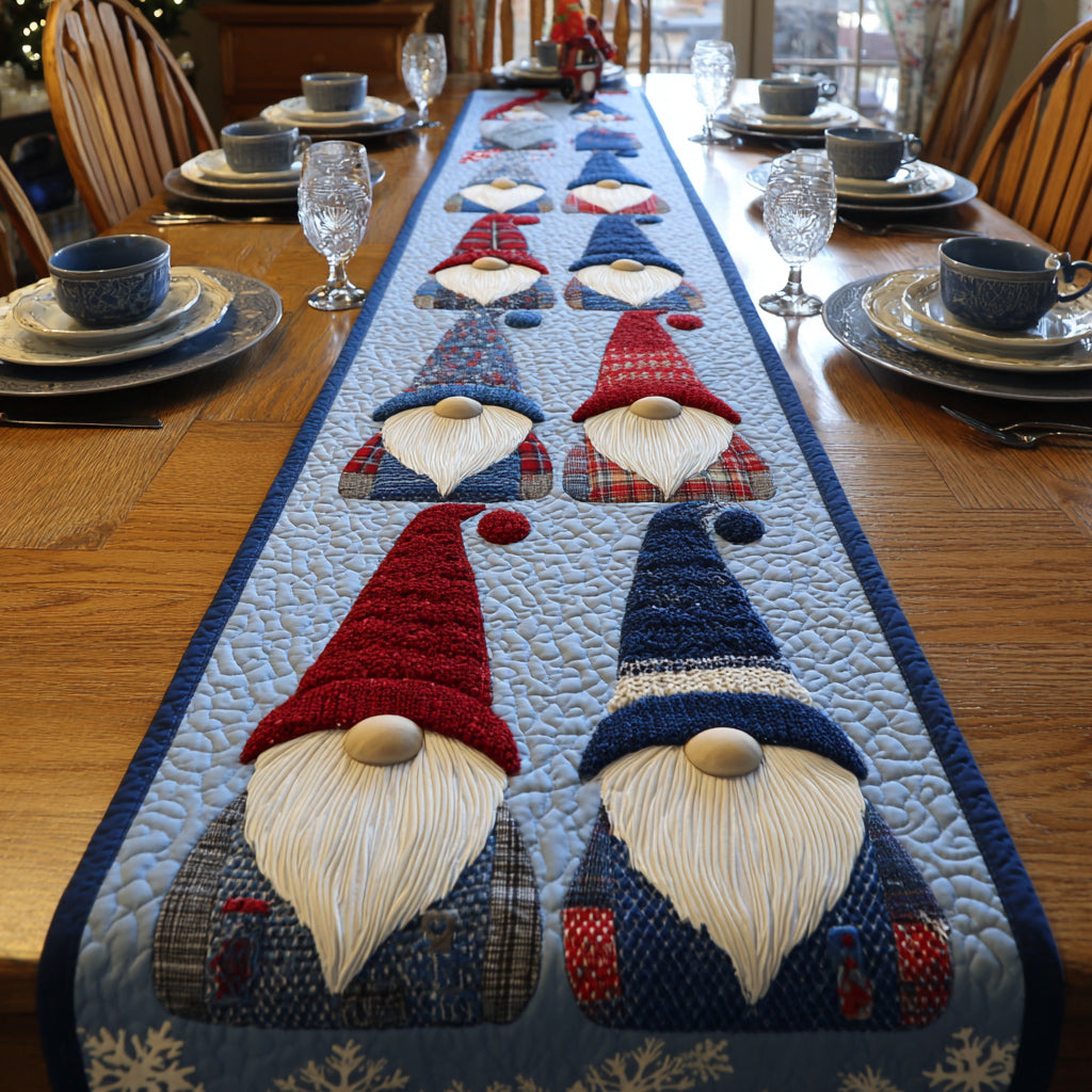 Gnome Winter Quilted Table Runner NCU0HNH705