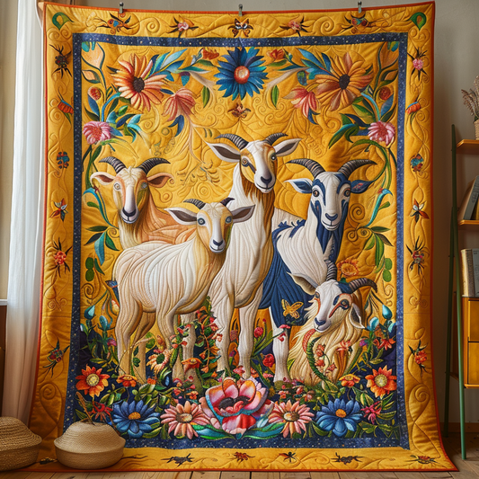 Goat Family Quilted Blanket NCU0NT046