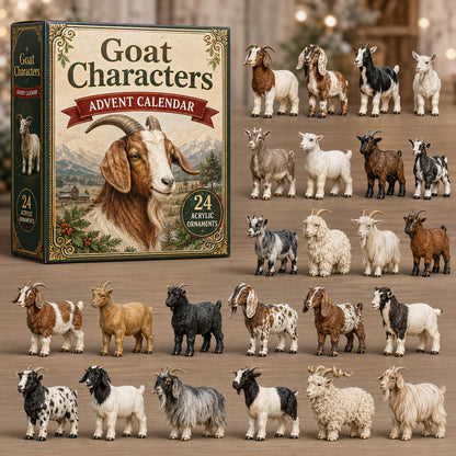 CHRISTMAS KICKOFF 40% OFF - Goat Characters Advent Calendar 2026 - 24-Day Festive Countdown, Acrylic Charms Blind Box - Gift For Goat Lovers AC0NT191