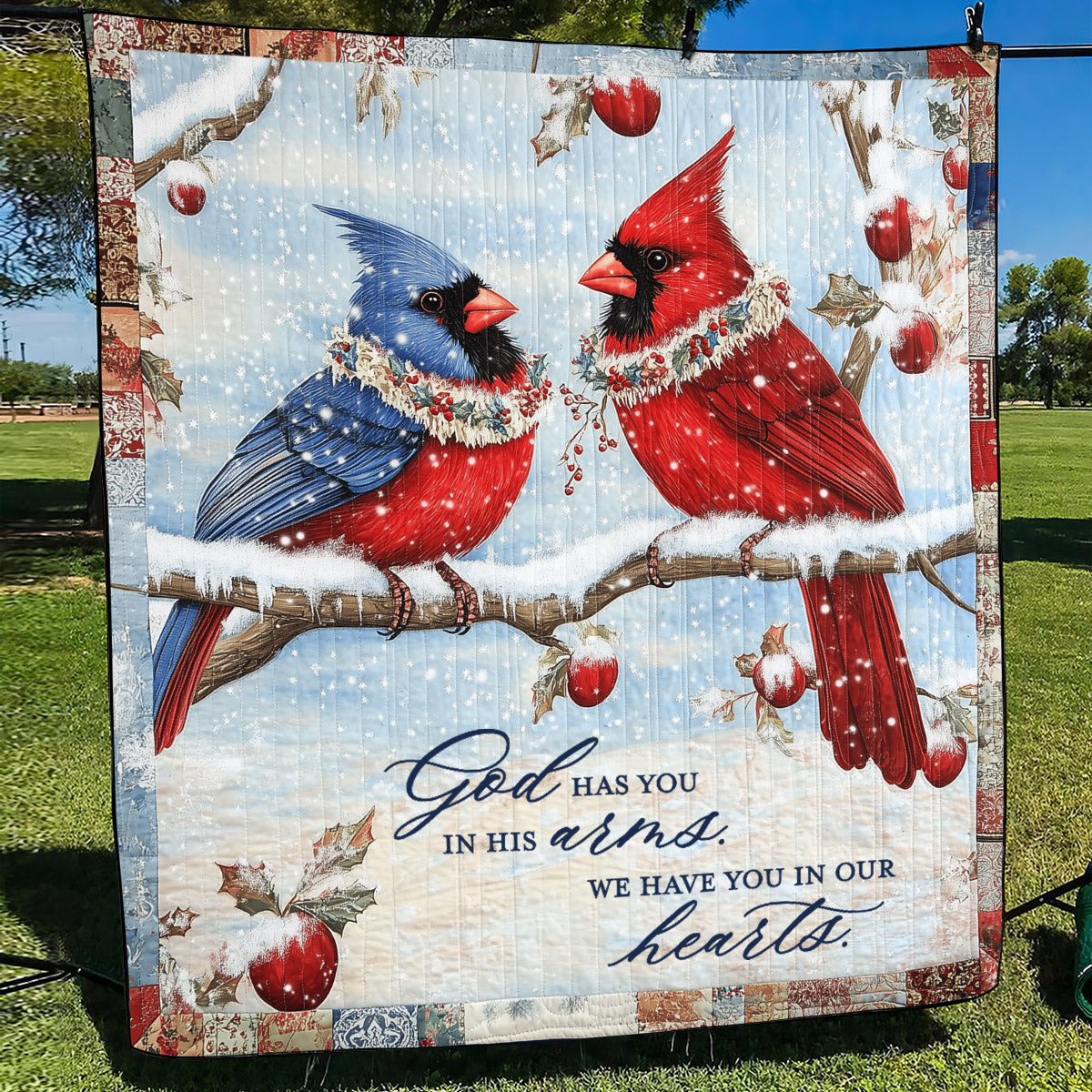 God Has You In His Arms Art Quilt Hanging NCU0TL1053