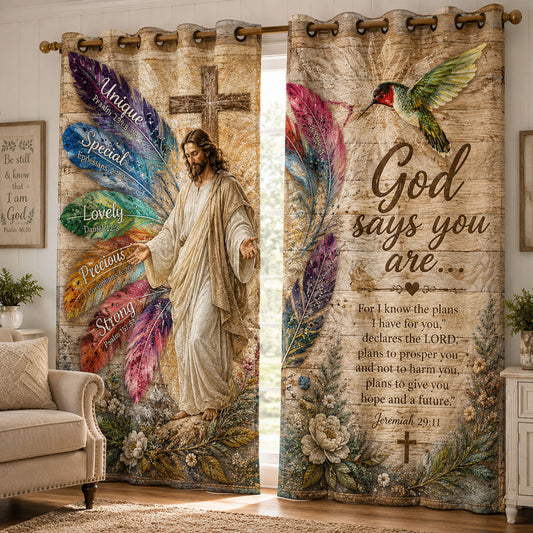 God Says You Are Quilted Curtains NCU0PTT3360