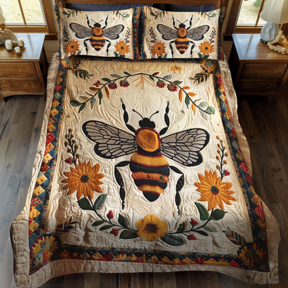 Golden Bee 3-Piece Quilted Bedding Set NCU0NT006