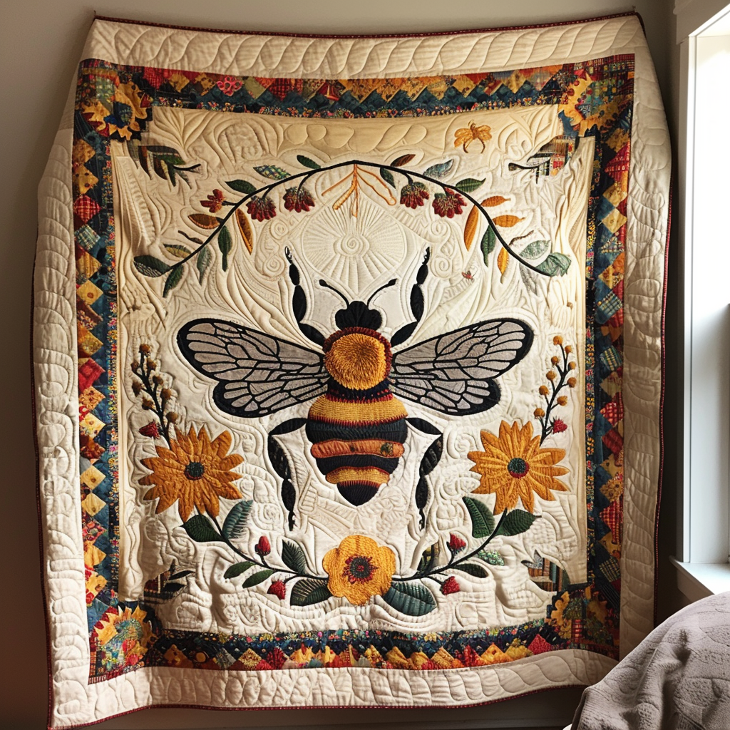 Golden Bee Quilted Blanket NCU0NT006