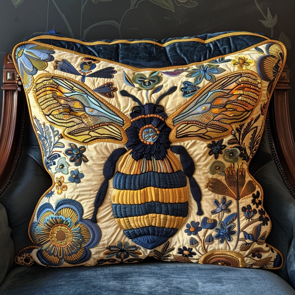 Golden Bee Quilted Pillow Case NCU0NT948