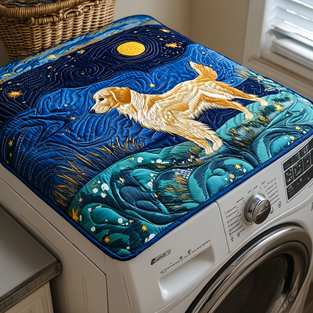 Golden Dog Charm Quilted Washer and Dryer Cover NCU0NNT1339