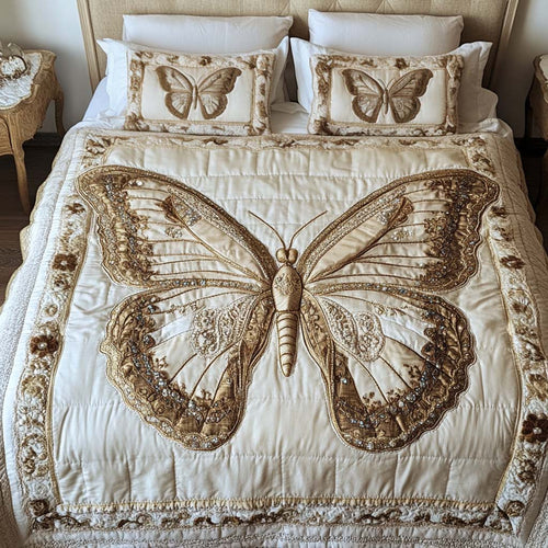 Golden Elegance 3-Piece Quilted Bedding Set NCU0NNT094