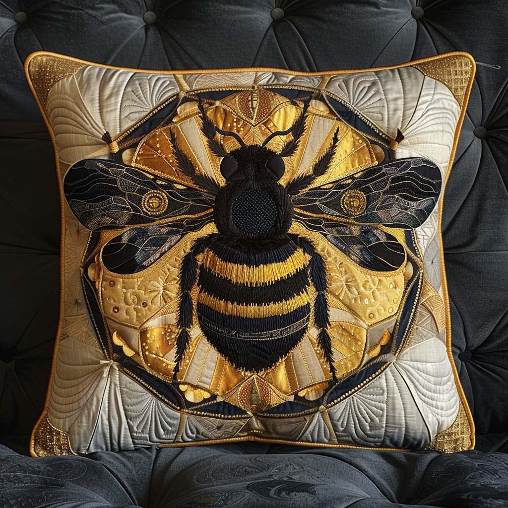 Golden Hive Quilted Pillow Case NCU0NT949