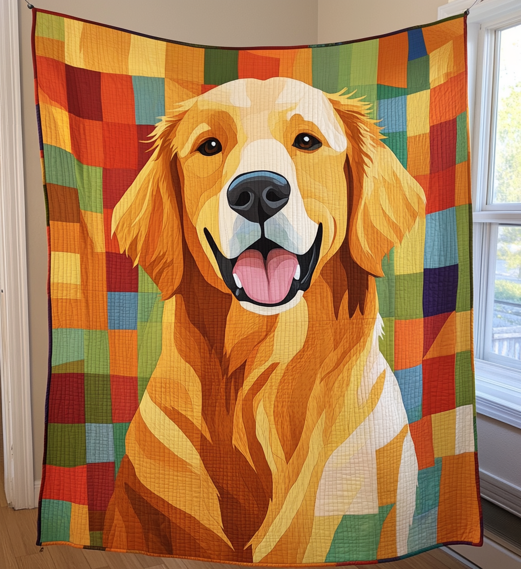 Golden Retriever Kindness Quilted Blanket NCU0DV497