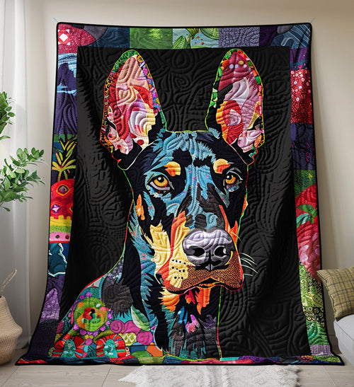 Golden Season Doberman Quilted Blanket NCU0PT284