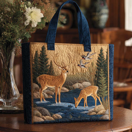 Golden Antlers Quilted Tote Bag NCU0NNT2036