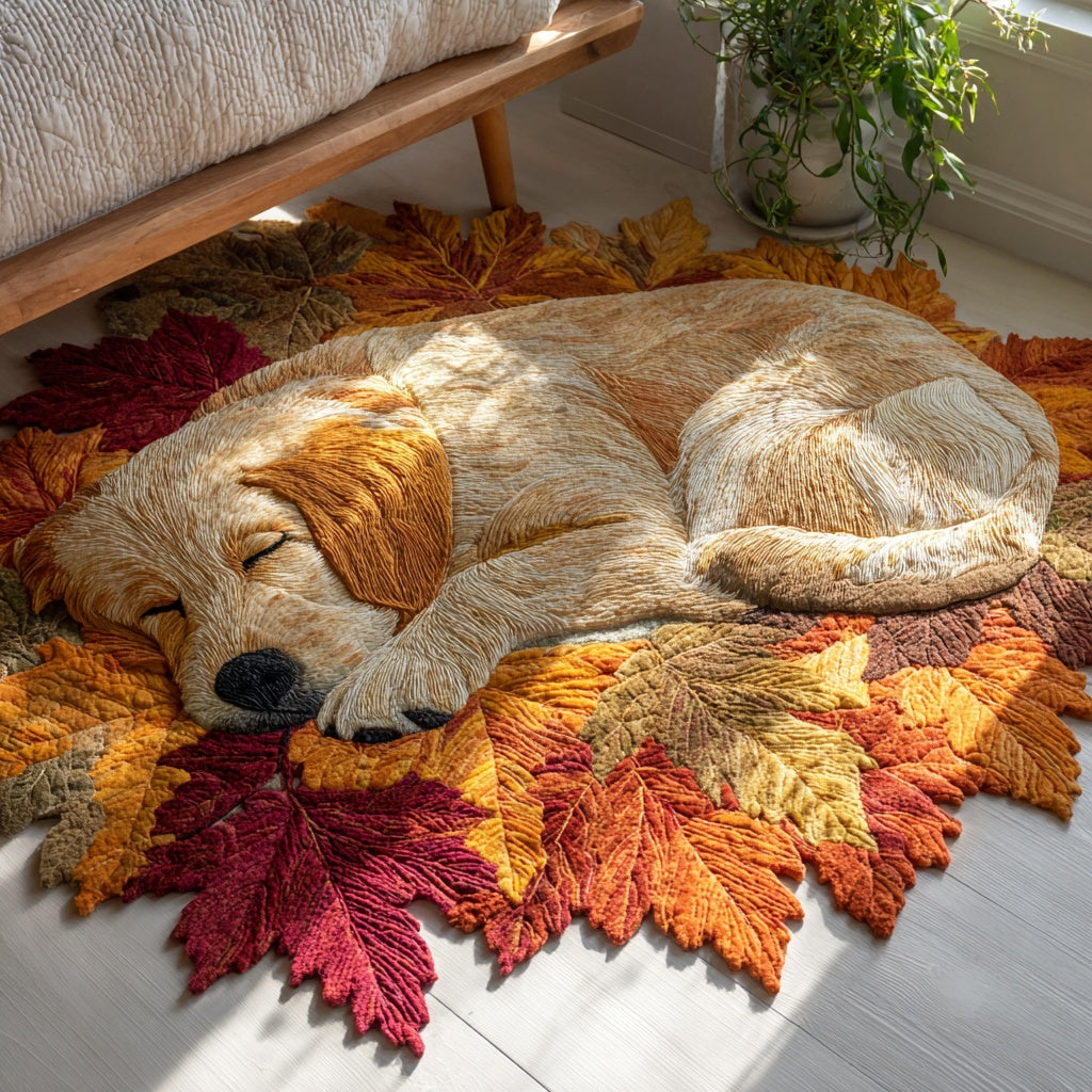 Golden Autumn Slumber Custom Shape Area Rug NCU0PVL865