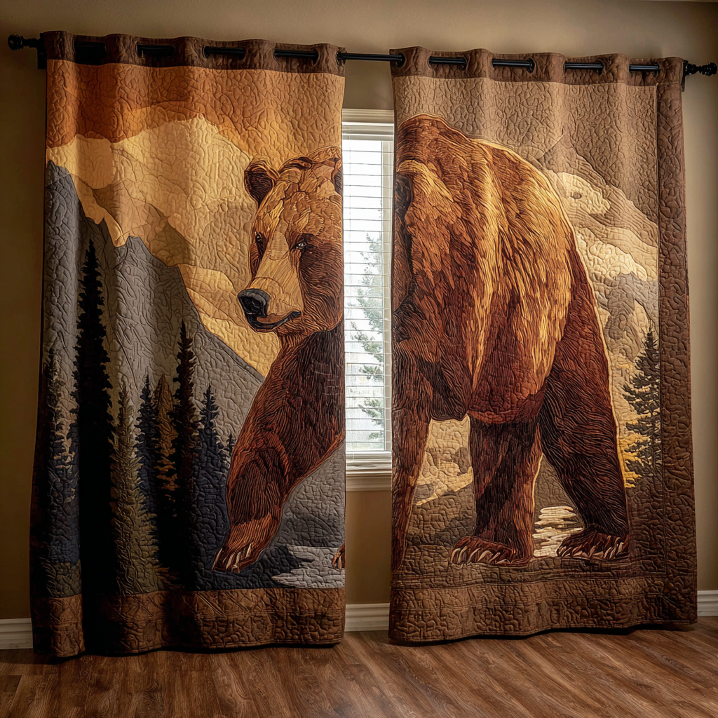 Golden Bear Quilted Curtains NCU0DDK1942