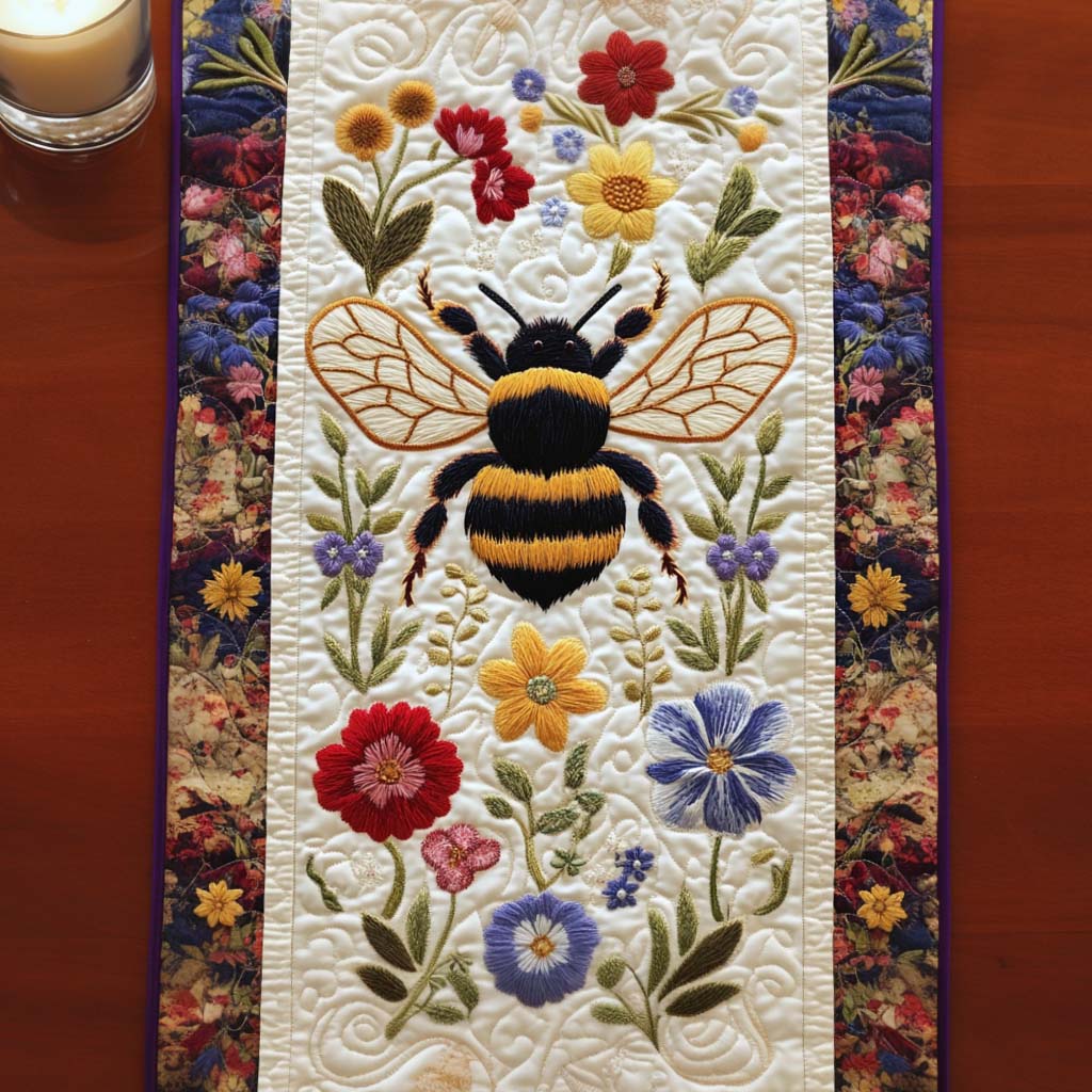 Golden Bee Quilted Table Runner NCU0NNT1871