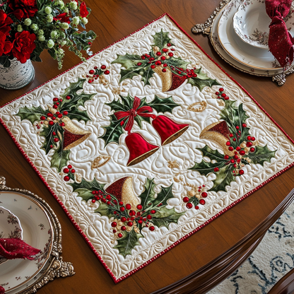 Golden Bells Quilted Table Topper NCU0DDK1143