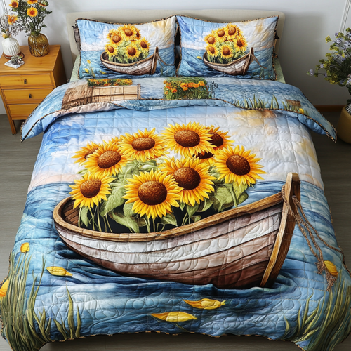 Golden Bloom Duvet Cover Set NCU0DDK244