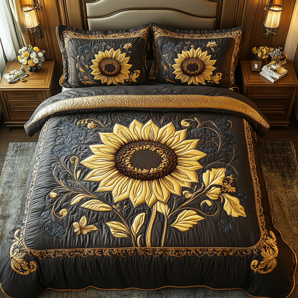 Golden Bloom Duvet Cover Set NCU0DV401
