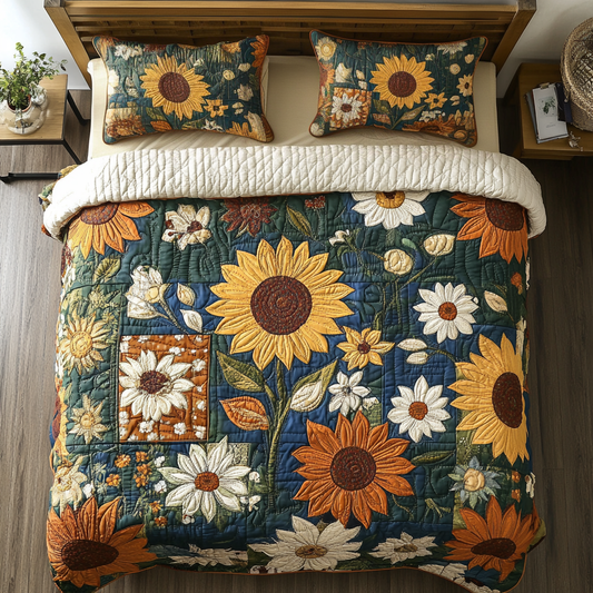 Golden Bloom Duvet Cover Set NCU0NVH545