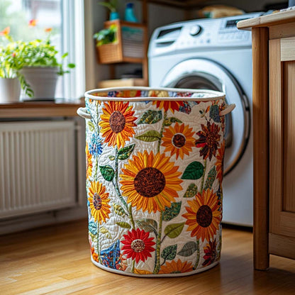 Golden Bloom Quilted Laundry Basket NCU0DV708