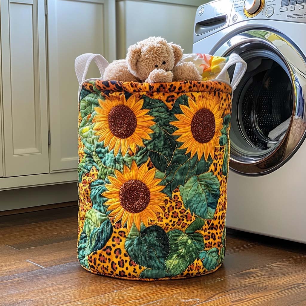 Golden Bloom Quilted Laundry Basket NCU0NNT1072