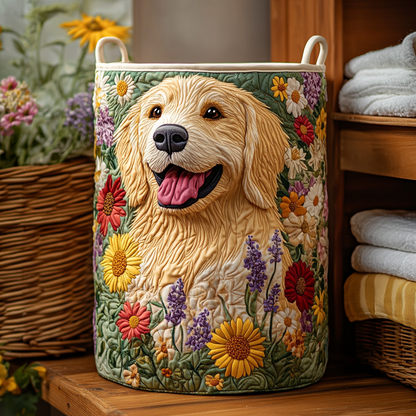 Golden Retriever Quilted Laundry Basket NCU0QN060