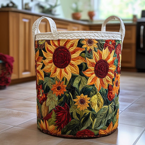 Golden Bloom Quilted Laundry Basket NCU0PTT758