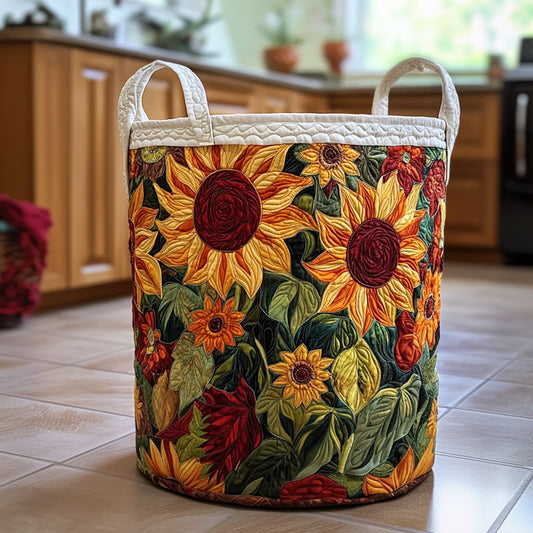 Golden Bloom Quilted Laundry Basket NCU0PTT758