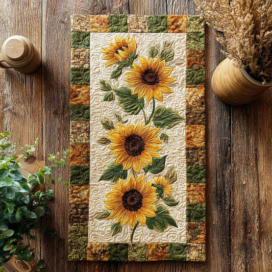 Golden Bloom Quilted Table Runner NCU0NTV239