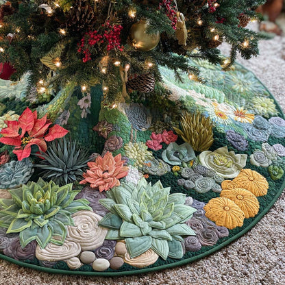 Golden Blossom Desert Quilted Tree Skirt NCU0NXD1098