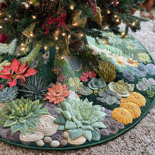 Golden Blossom Desert Quilted Tree Skirt NCU0NXD1098