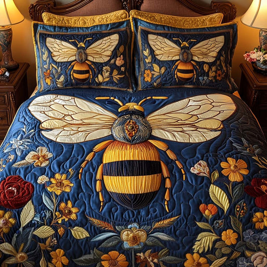 Golden Buzz 3-Piece Quilted Bedding Set NCU0NT2144