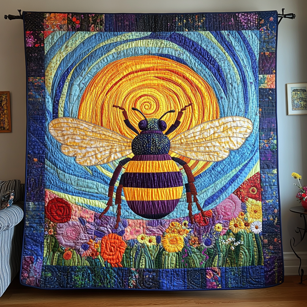 Golden Buzz Quilted Blanket NCU0DDK193