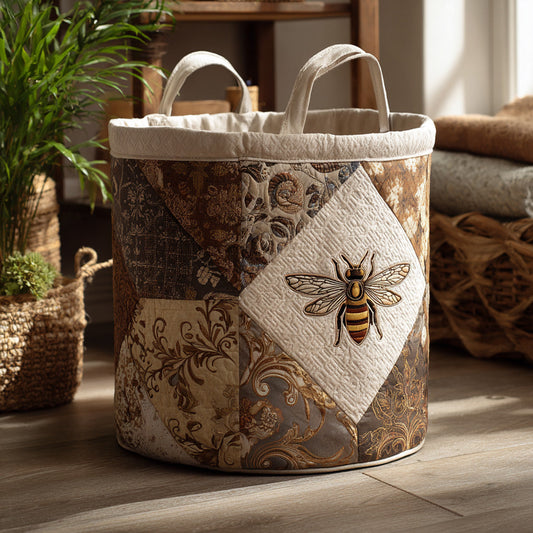 Golden Buzz Quilted Laundry Basket NCU0DV1004