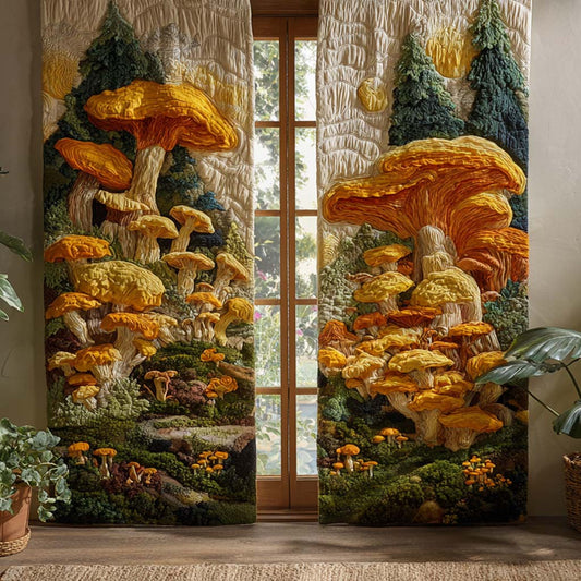Golden Canopy Quilted Curtains NCU0NXD1291