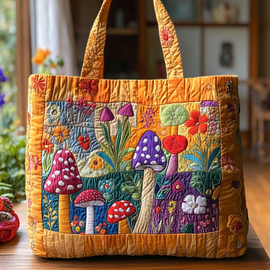 Golden Cap Mushroom Quilted Tote Bag NCU0NXD1176