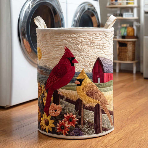 Golden Cardinal Quilted Laundry Basket NCU0NTD175