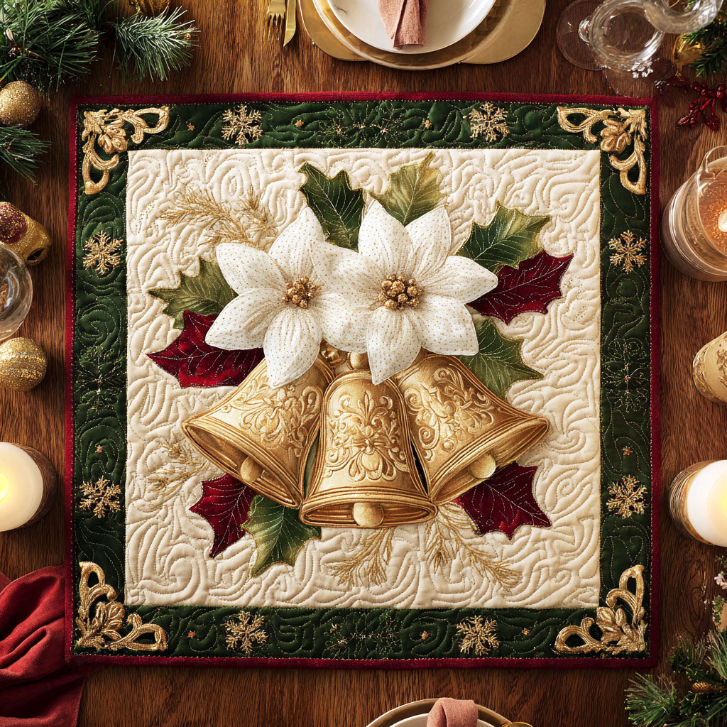 Golden Magnolia Quilted Table Topper NCU0DQQ099