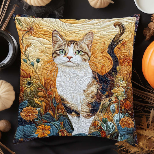 Golden Cat Quilted Pillow Case NCU0NT1015