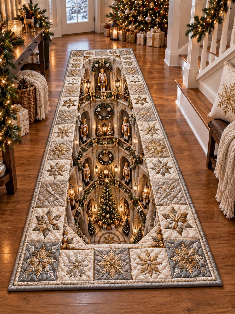 Golden Christmas Hall Runner Carpet NCU0DV2477