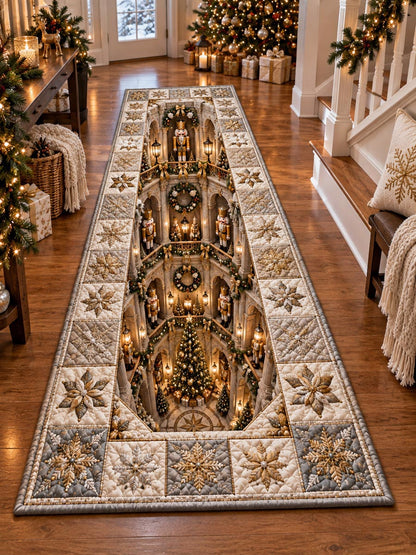 Golden Christmas Hall Runner Carpet NCU0DV2477