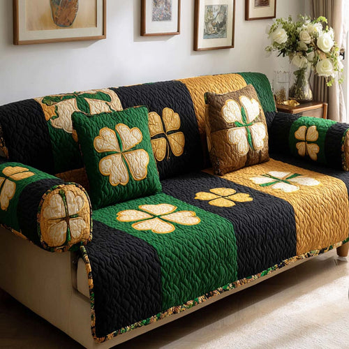 Golden Clover Quilted Sofa Cover NCU0NXD1363