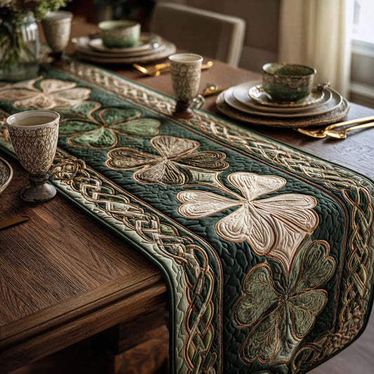 Golden Clover Quilted Table Runner NCU0DQQ0194