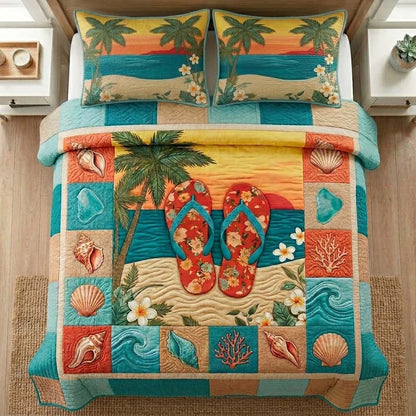 Golden Coast 3-Piece Quilted Bedding Set NCU0DQQ0832